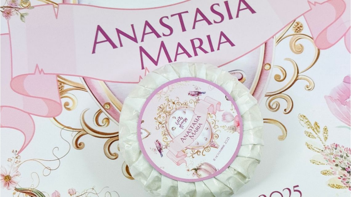 Trusou botez Princess Pink tematică prințesă, elegant și brodat 40